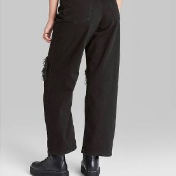 Super-High Rise Distressed Baggy Jeans - Wild Fable™ Black Wash - Picture 3 of 16